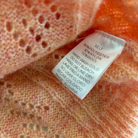 Easel Los Angeles Over Sized Creamsicle Orange Sweater Size Small - Picture 4 of 4